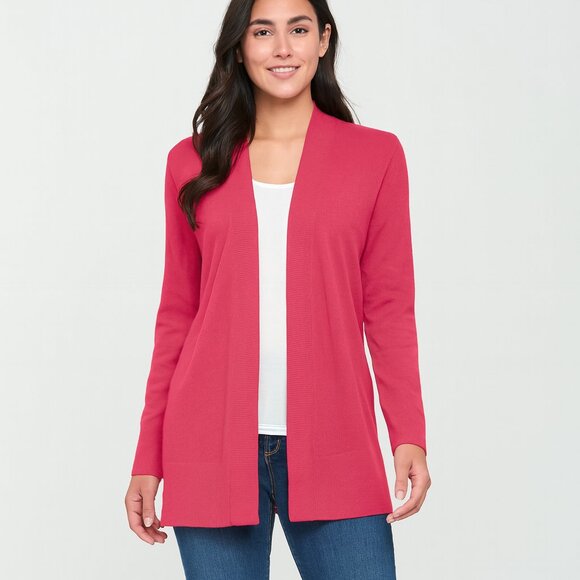Croft & Barrow Women’s XL Open-Front Cardigan – Bright Pink - Picture 1 of 4